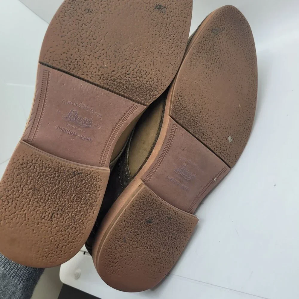 Allen Edmonds Mens Leather Nubuck Oxford Shoes 9.5M Brown Tan Professor USA - Picture 5 of 6